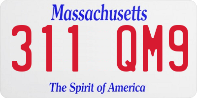 MA license plate 311QM9