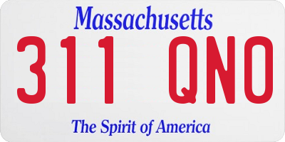 MA license plate 311QN0