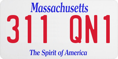 MA license plate 311QN1