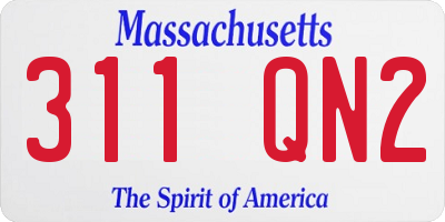 MA license plate 311QN2