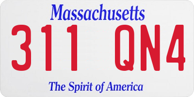 MA license plate 311QN4