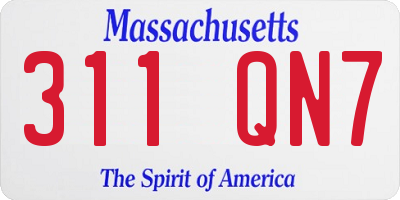 MA license plate 311QN7