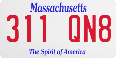 MA license plate 311QN8