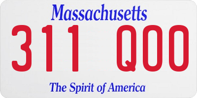 MA license plate 311QO0