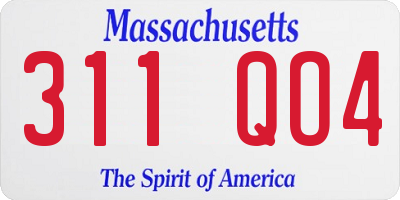 MA license plate 311QO4