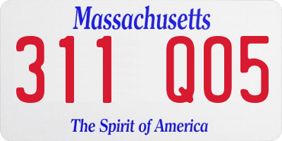 MA license plate 311QO5