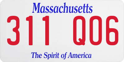 MA license plate 311QO6