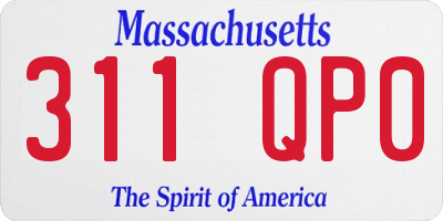 MA license plate 311QP0