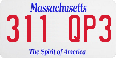 MA license plate 311QP3