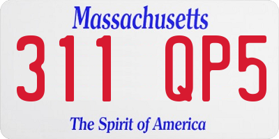MA license plate 311QP5