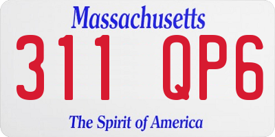 MA license plate 311QP6
