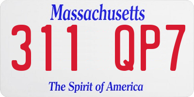 MA license plate 311QP7