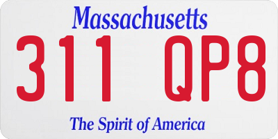 MA license plate 311QP8