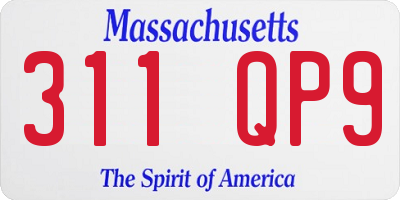 MA license plate 311QP9