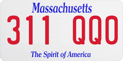 MA license plate 311QQ0