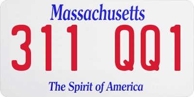 MA license plate 311QQ1