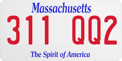 MA license plate 311QQ2