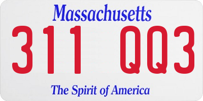 MA license plate 311QQ3