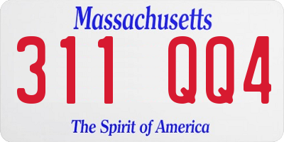 MA license plate 311QQ4