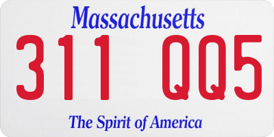 MA license plate 311QQ5