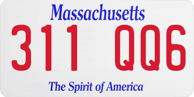 MA license plate 311QQ6