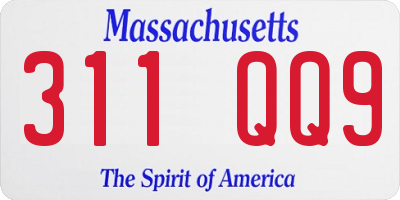 MA license plate 311QQ9