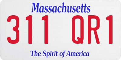 MA license plate 311QR1