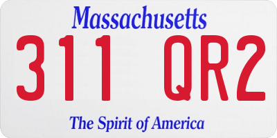 MA license plate 311QR2