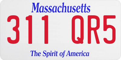 MA license plate 311QR5