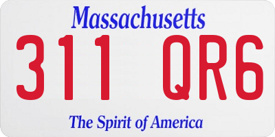 MA license plate 311QR6