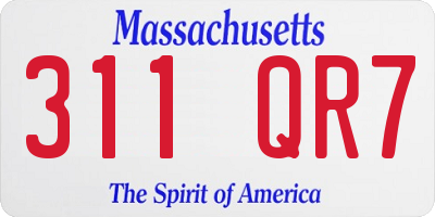 MA license plate 311QR7