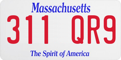 MA license plate 311QR9