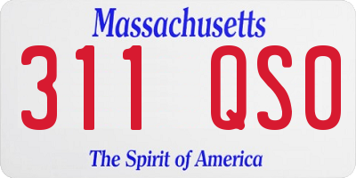 MA license plate 311QS0