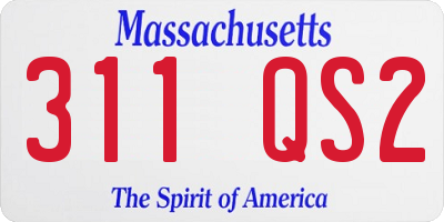 MA license plate 311QS2