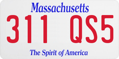 MA license plate 311QS5