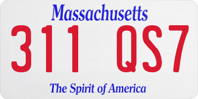 MA license plate 311QS7
