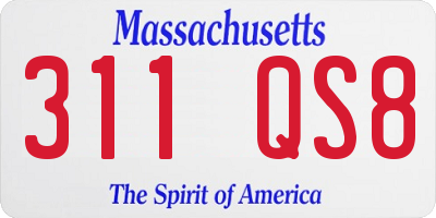 MA license plate 311QS8