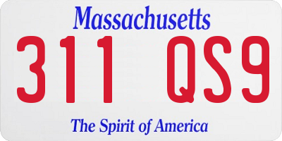 MA license plate 311QS9