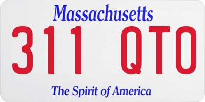 MA license plate 311QT0