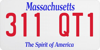 MA license plate 311QT1