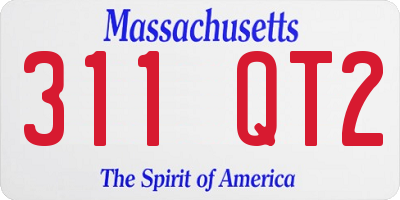 MA license plate 311QT2