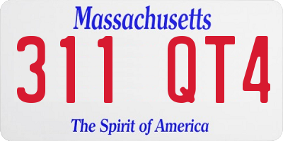 MA license plate 311QT4