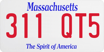 MA license plate 311QT5