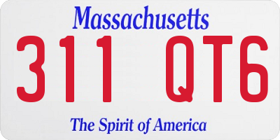 MA license plate 311QT6
