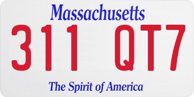 MA license plate 311QT7