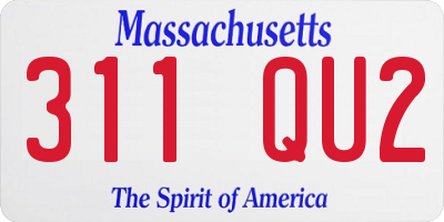 MA license plate 311QU2