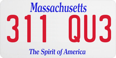 MA license plate 311QU3