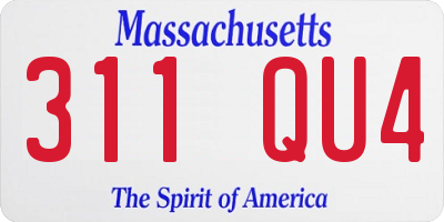 MA license plate 311QU4