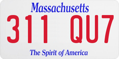 MA license plate 311QU7