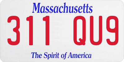 MA license plate 311QU9